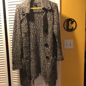Long sweater knit cardigan